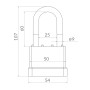 Замок Punto (Пунто) навесной PK-6550L 3 key англ. длиная дужка