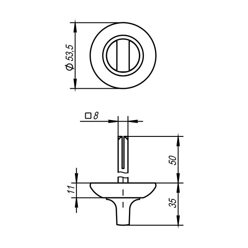 Ручка Ajax (Аякс) поворотная BKW8/50-0803 CP-8 хром