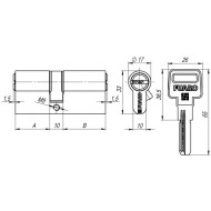 Цилиндровый Fuaro (Фуаро) механизм R600/60 mm (25+10+25) PB латунь 5 кл.