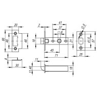 Защелка Fuaro (Фуаро) врезная PLASTP12-45-25 (P12-45) AC медь