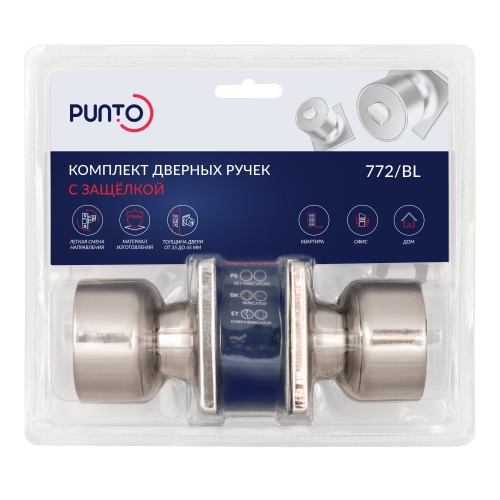 Ручка Punto (Пунто) защелка DK772/BL SN-PS (без фик.)никель