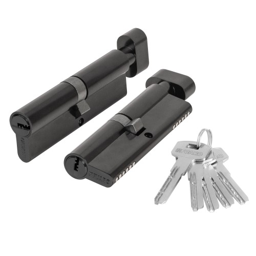 Цилиндровый Fuaro (Фуаро) механизм (200 ZM/100) 2000ZM Knob 100 (60+10+30) BL-24 черный 5Key с вертушкой