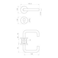 Комплект Fuaro (Фуаро) дверных ручек с накладками под цилиндр FR.DH57.0219 NE (DH-0219 NE) 9x140 мм, BL-24 черный