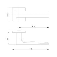 Ручка Ajax (Аякс) раздельная K.JS51.BOND 140mm BL-24 черный