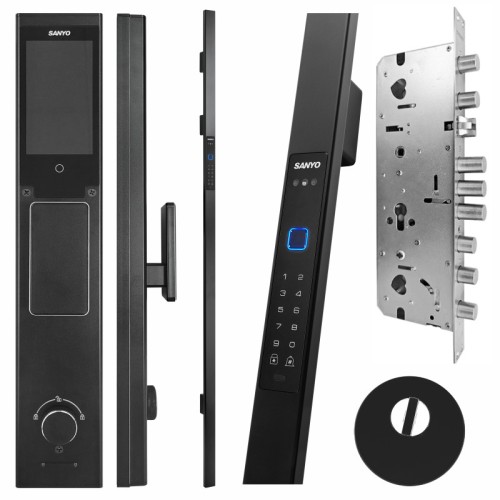 Электронный замок Sanyo D502 UsmartGo DM70 с WiFi, с распознаванием лиц,ручка-скоба 1800 мм, черный Электронный замок Sanyo D502 UsmartGo DM70 с WiFi, с распознаванием лиц,ручка-скоба 1800 мм, черный