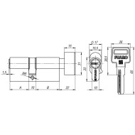 Цилиндровый механизм Fuaro (Фуаро) с вертушкой R602/60 mm (25+10+25) PB латунь 5 кл.