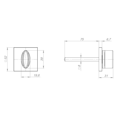 Ручка Fuaro (Фуаро) поворотная BKW8x75.K.TRG52 BL-24 черный ПЛАСТИК