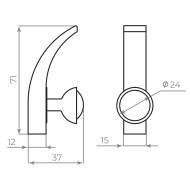Крючок Ajax (Аякс) настенный MB-LM/K-004 CP хром