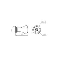 Ручка-кнопка Ajax (Аякс) мебельная MB-B-004 CP хром