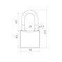 Замок Punto (Пунто) навесной PK-0150 L 3 key англ.ключ.