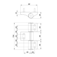 Петля Punto (Пунто) дверная IN-U3B1-150A (RAL 9016) (АНКЕРНАЯ) белый