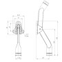 Упор Fuaro (Фуаро) дверной напольный STOPPER-100 BL (черный) козья ножка