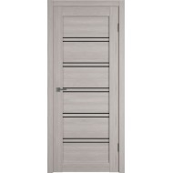 Дверь межкомнатная VFD Атум Про 28, цвет Дуб каменный, стекло Лакобель черный, 600х2000