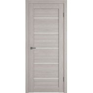 Дверь межкомнатная VFD Атум Про 27, цвет Дуб каменный, стекло Сатин белый, 600х2000