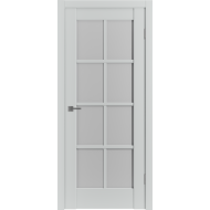 Дверь межкомнатная VFD Emalex ER1, цвет Emalex Steel, стекло White Cloud, 600х2000
