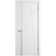 Дверь межкомнатная VFD Flitta, цвет Polar, стекло White Gloss, 600х2000