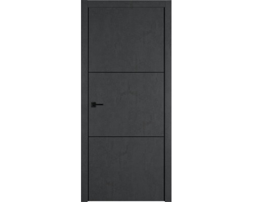 Дверь межкомнатная VFD Urban 2, цвет Jet Loft, молдинг Black Mould BE, 600х2000