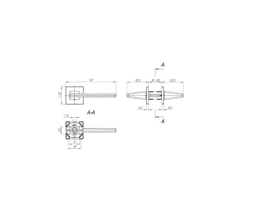 Ручка Fuaro (Фуаро) раздельная K.SL52.PRIME (PRIME SL) CP-8 хром