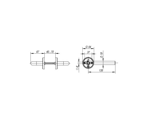 Ручка Fuaro (Фуаро) раздельная R.DSS201-0203/19 (DSS-0203/19) INOX 201