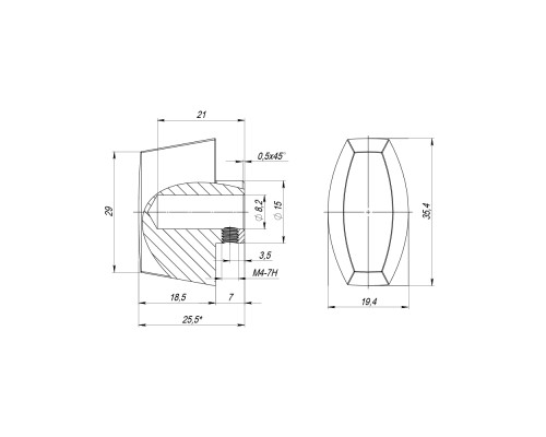 Вертушка Fuaro (Фуаро) на шток цилиндра T.Knob-RL (CB-RL) CP-8 хром