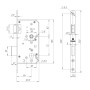 Замок врезной Fuaro DD.INOX/C-55.72 (Фуаро) 45011