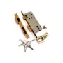 Замок врезной Archie L01-45-70 TR AB/ACF под цилиндр с тремя ригелями (ключ/вертушка) цвет античная бронза (кофейный) (Арчи) 53374