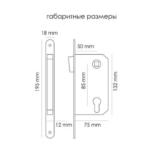 Защёлка врезная магнитная под ключевой цилиндр ADDEN BAU. KEY MAG 5085 BRONZE цвет бронза