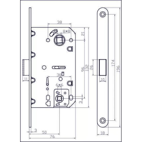 Защёлка врезная магнитная сантехническая ADDEN BAU WC-5096 MAG S. GOLD цвет матовое золото