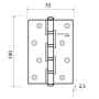 Петля универсальная с четырьмя подшипниками ADDEN BAU. 100X70X2.5 4BB BLACK цвет черный 