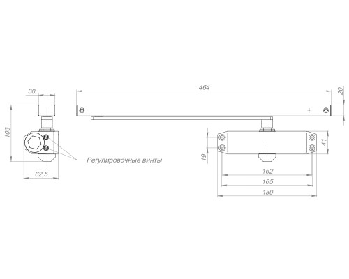 Доводчик Ajax (Аякс) дверной DCTR40-100 slide WH белый