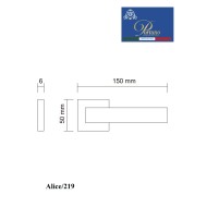 Дверная ручка на розетке Portuno Alice 219.03 черный