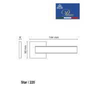 Дверная ручка на розетке Portuno Star 220.01 полированный хром