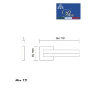 Дверная ручка на розетке Portuno Alba 221.01 полированный хром