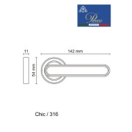 Дверная ручка на розетке Portuno Chic 316.06 полированное золото