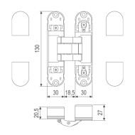 Скрытые петли AGB ECLIPSE 2.1 E30200.92.34 матовый хром, 60 кг