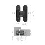 Петля Armadillo скрытой установки U3D3300.TG BL черный