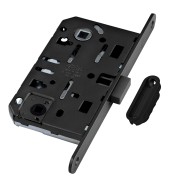 B06102.50.93.640 AGB (АГБ) Защелка врезная WC (черный) MEDIANA POLARIS с ответной планкой (скин)
