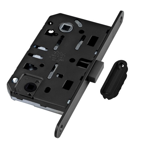 Замок межкомнатный магнитный бесшумный AGB MEDIANA POLARIS WC B06102.50.93 (=B04102) черный, с ответной планкой, техническая упаковка