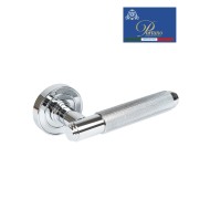 Дверная ручка на розетке Portuno Exa Zig 301.01 полированный хром