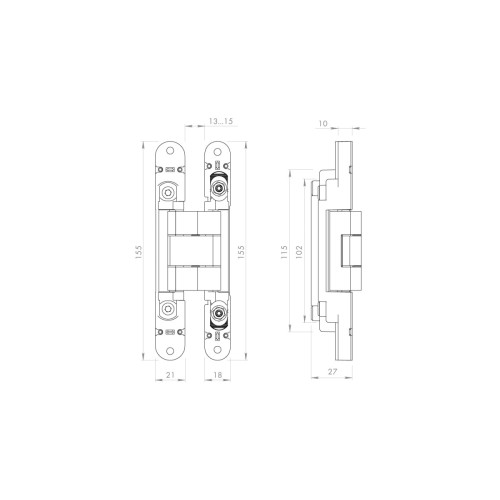 Петля Armadillo  скрытой установки U3D2400.VPG BL черный TECH