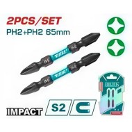 Ударные биты двусторонние 2 Шт PH2 TOTAL (TACIM72PH265 ТОТАЛ)