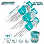 Набор шестигранных ключей и ключей Torx, 27 шт. TOTAL (THT106KT0271 ТОТАЛ)