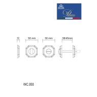 Ручка поворотная Portuno WC.055 полированное золото WC.055.06 (WC фиксатор)